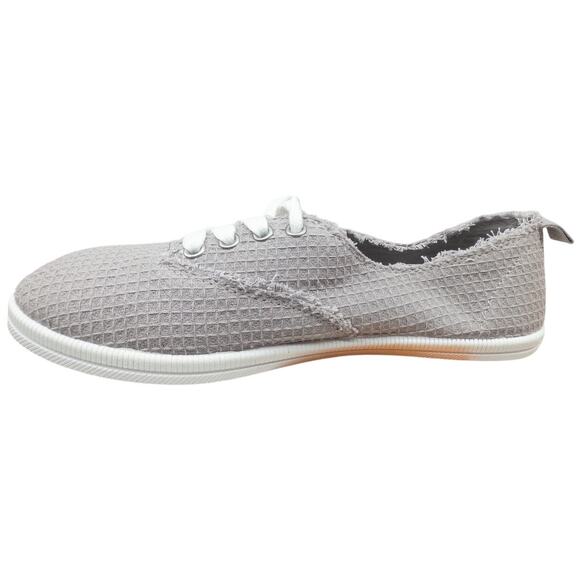 Rocket Dog Frayed Canvas Sneakers Gray Waffle Textured Women's Size 9 - Picture 3 of 9
